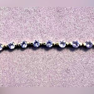 Vintage Sterling Silver Purple Topaz Tennis Bracelet